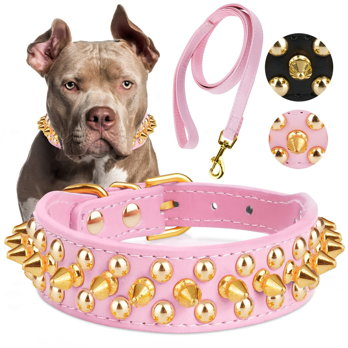Collar Epesiri dorado con puntas, ideal para paseos con estilo