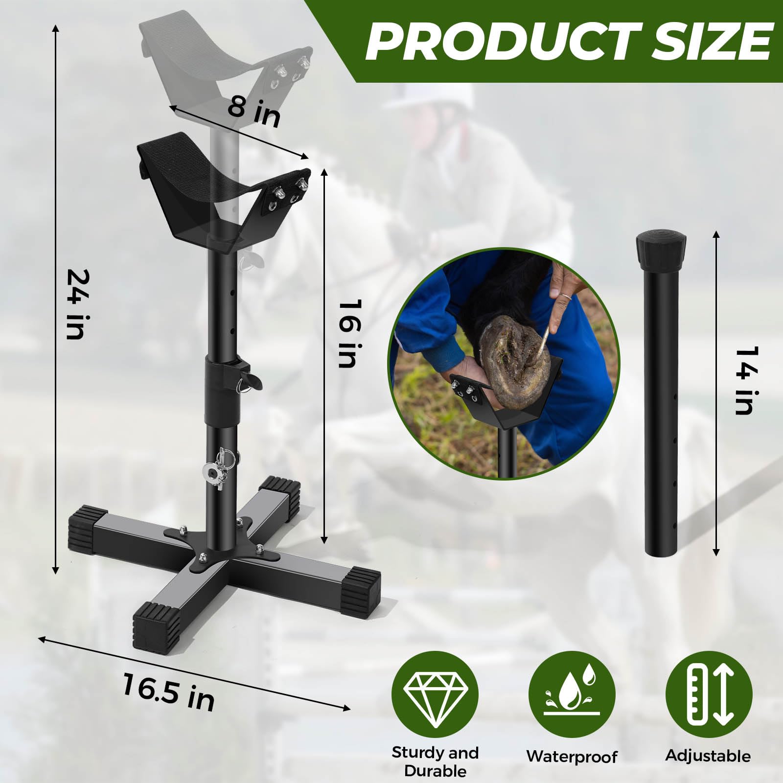 EPICHORIZON ajuste de altura de 16 a 24 pulgadas para ergonomía óptima.