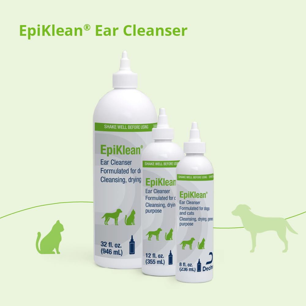 EpiKlean Ear Cleanser ayuda con uso en orejas de perros y gatos no infectadas.