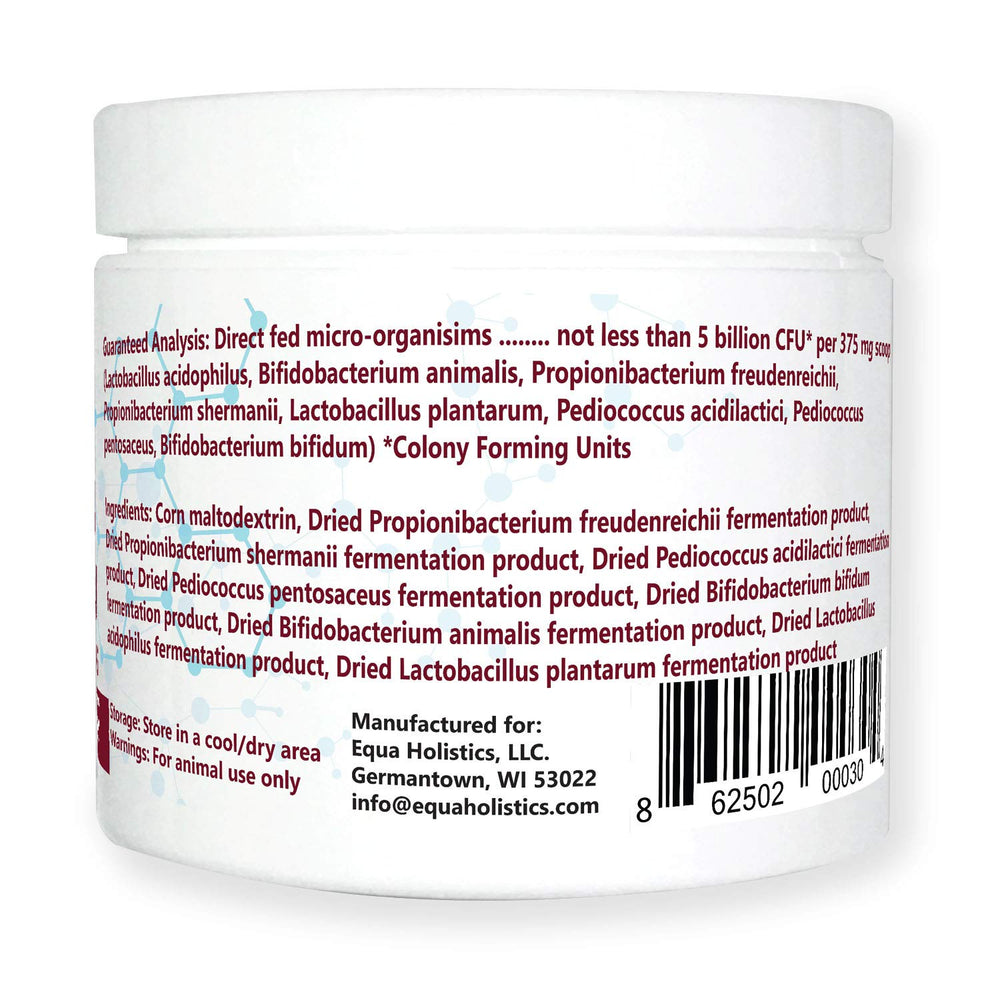 Equa Holistics HealthyGut: envase de 600 porciones para microbioma aviar.