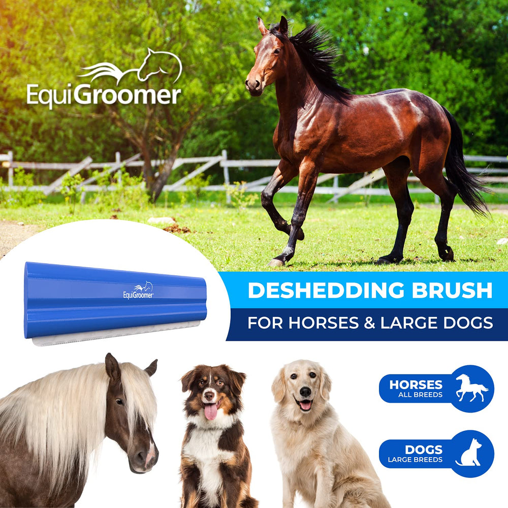 EquiGroomer mango ergonómico antideslizante para un agarre seguro y cómodo.