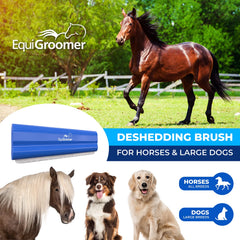 EquiGroomer mango ergonómico antideslizante para un agarre seguro y cómodo.
