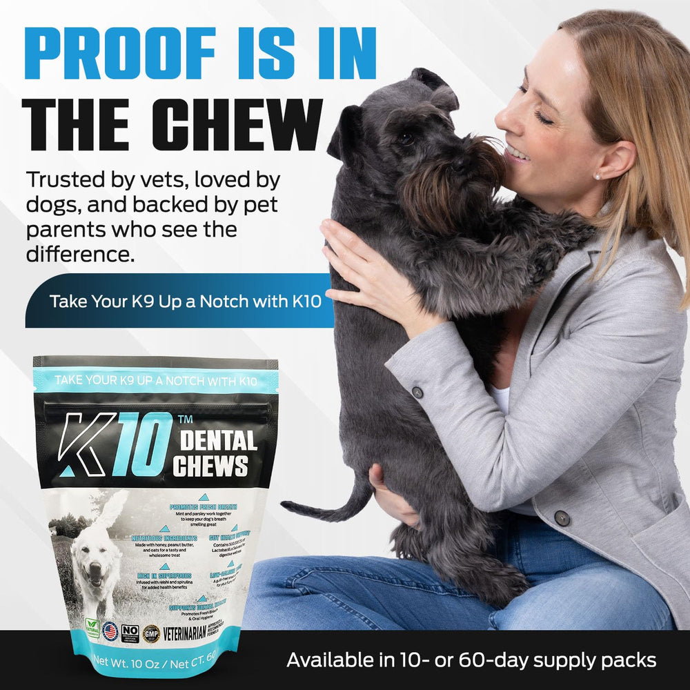Equinety K10 Dental Chews, respaldo-veterinario, opción popular para cuidado dental en casa.
