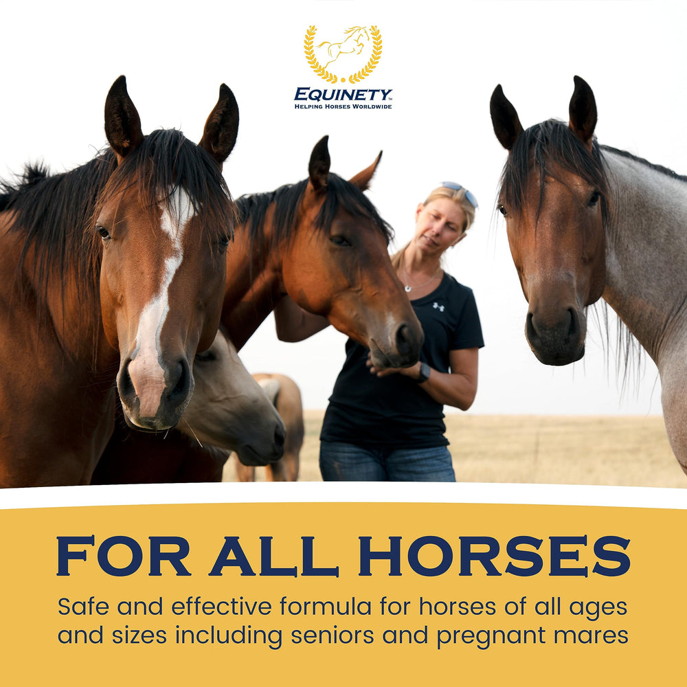 Equinety Ultimate OEC brillo del pelaje y piel saludable en caballos activos.