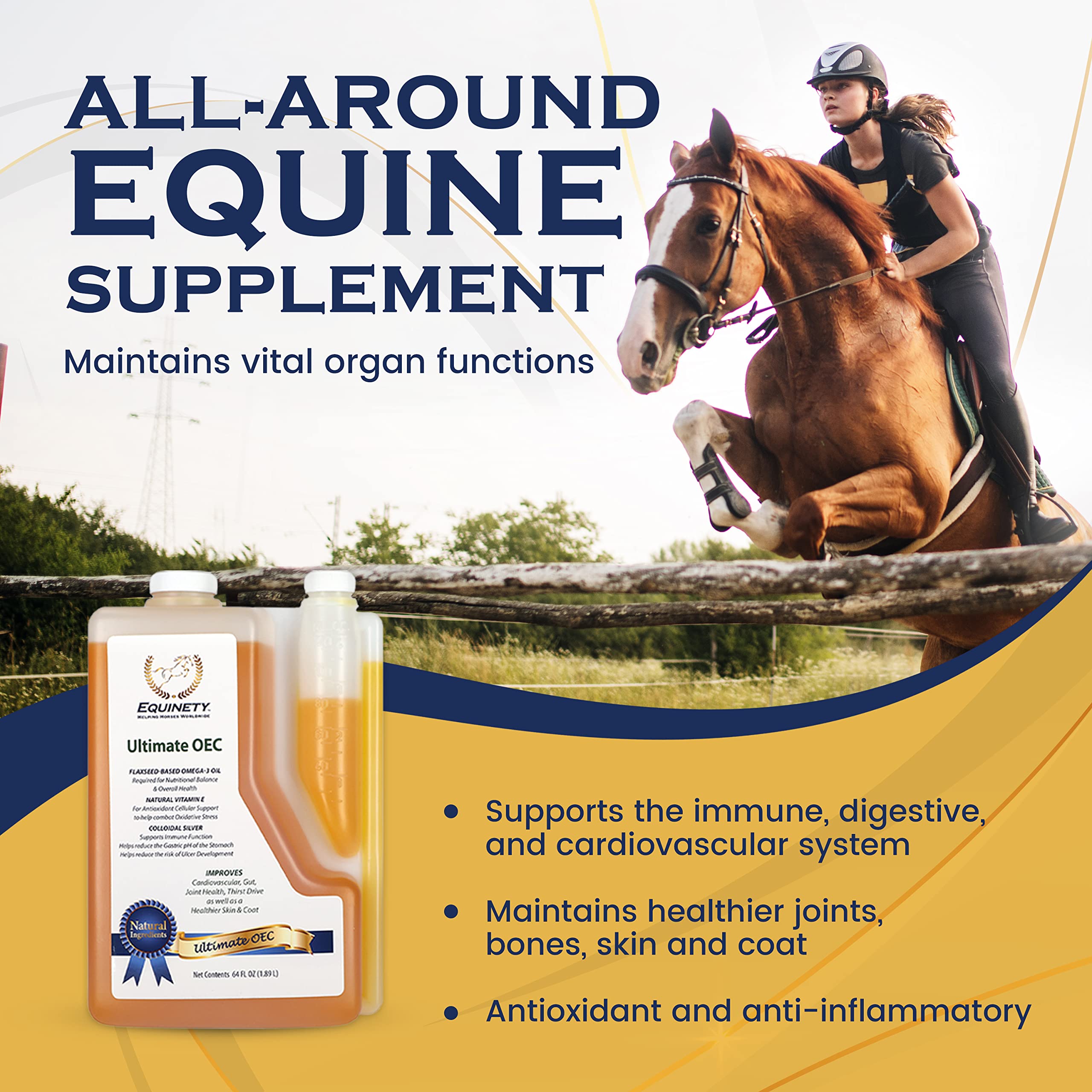 Equinety Ultimate OEC vitamina E: refuerzo antioxidante para el rendimiento y la salud general.