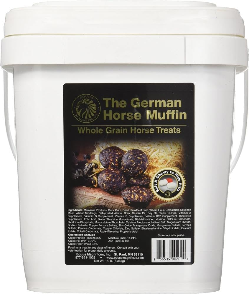 Equus Magnificus Cubeta de muffins para caballos alemanes con aroma delicioso para premiar.