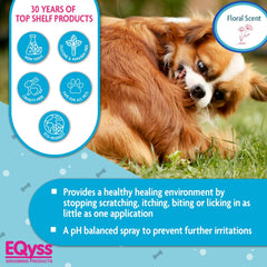 Eqyss Micro-Tek Pet Itch Relief Spray, fórmula suave para todas las razas.