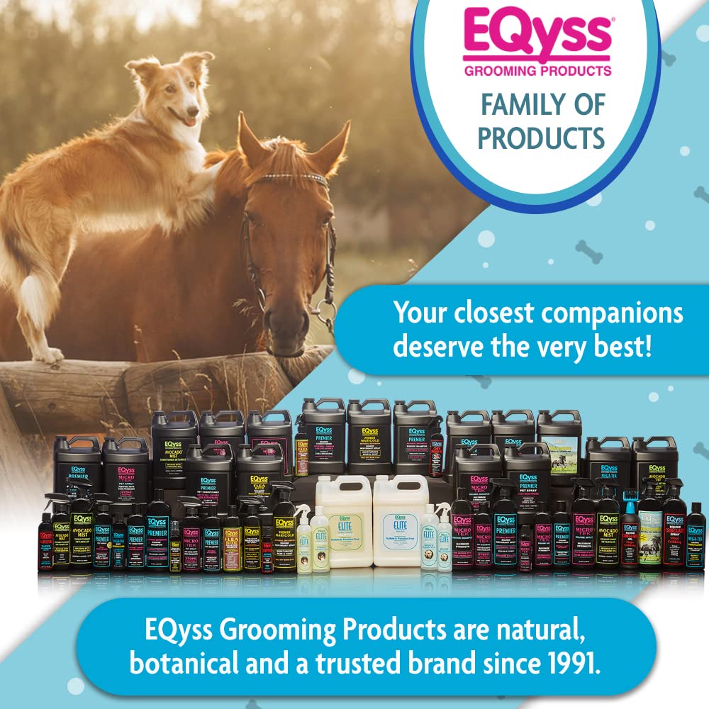 Eqyss Micro-Tek Pet Itch Relief Spray, uso directo tras el baño y fragancia suave.