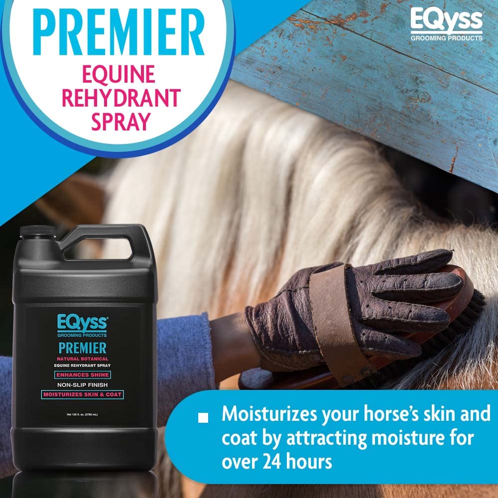 Eqyss Premier Rehidratante Equino: pelaje brillante y piel hidratada tras la aplicación.