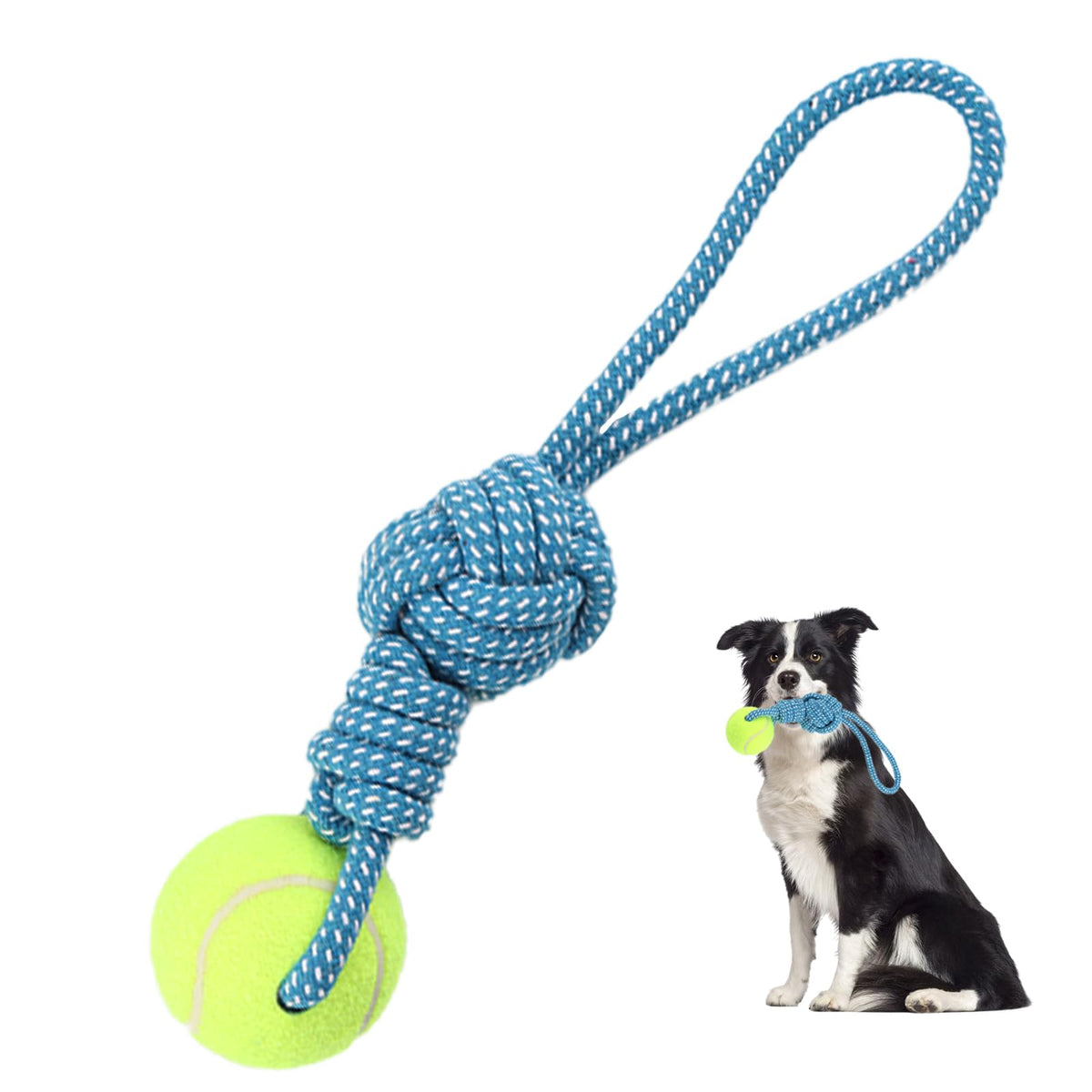 Erhalithegro Juguete de cuerda duro para perros medianos, ideal para masticación y juego sostenido