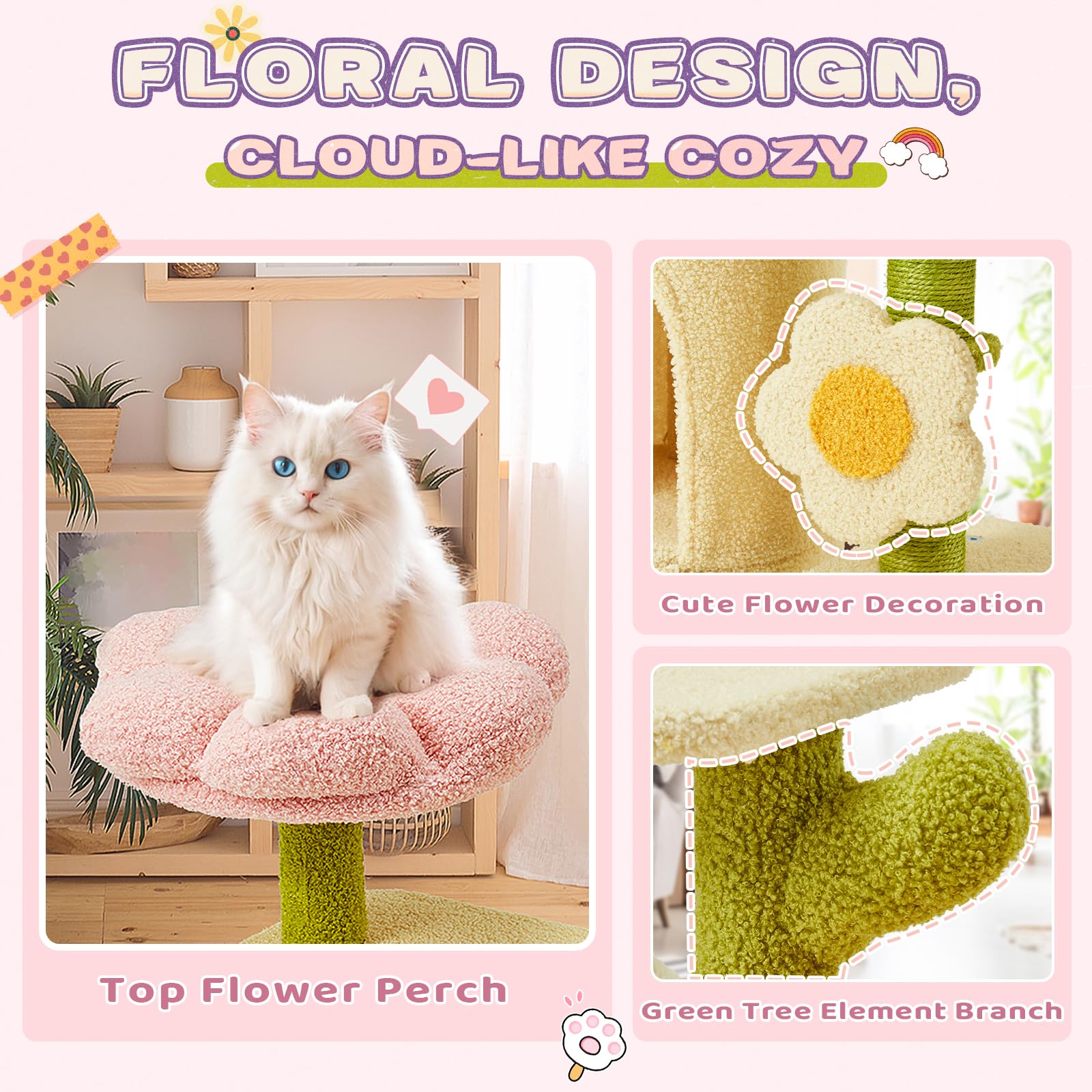 Erinnyees plataforma-flor-gato: diseño floral que atrae gatitos para juego
