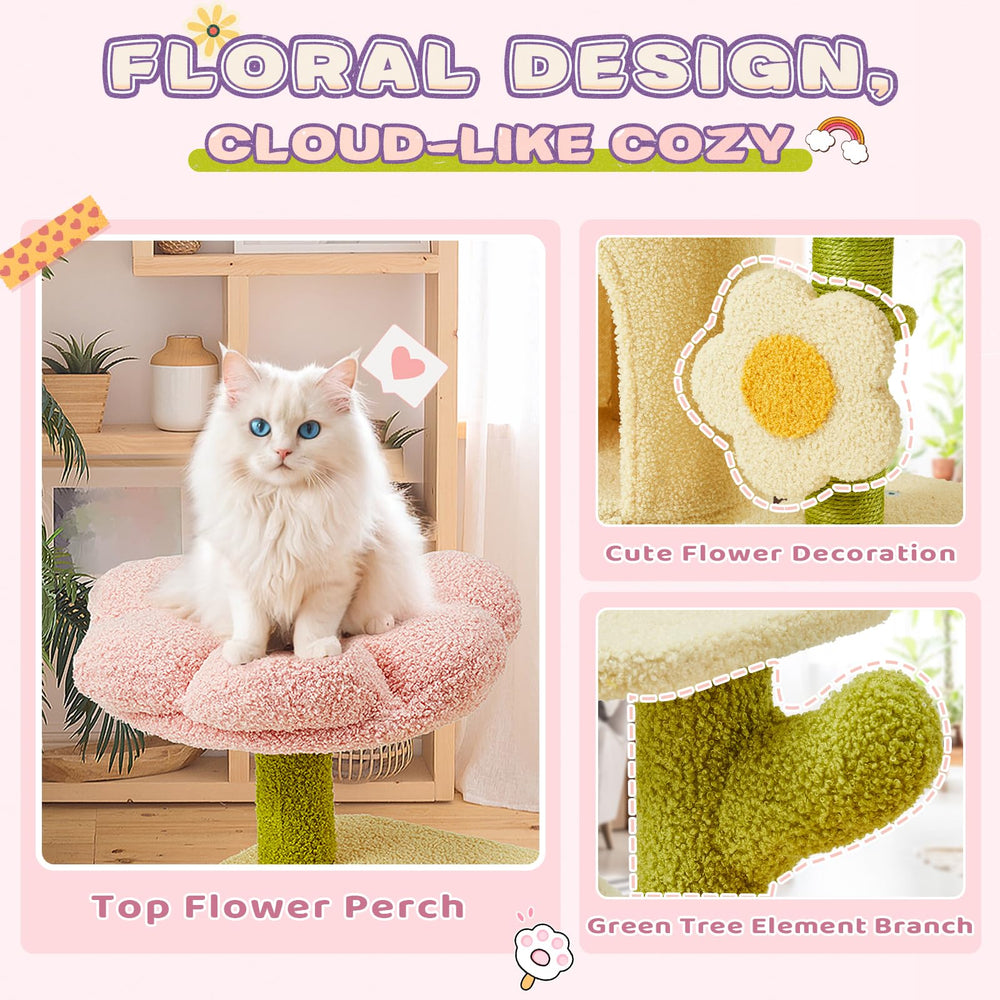 Erinnyees plataforma-flor-gato: diseño floral que atrae gatitos para juego