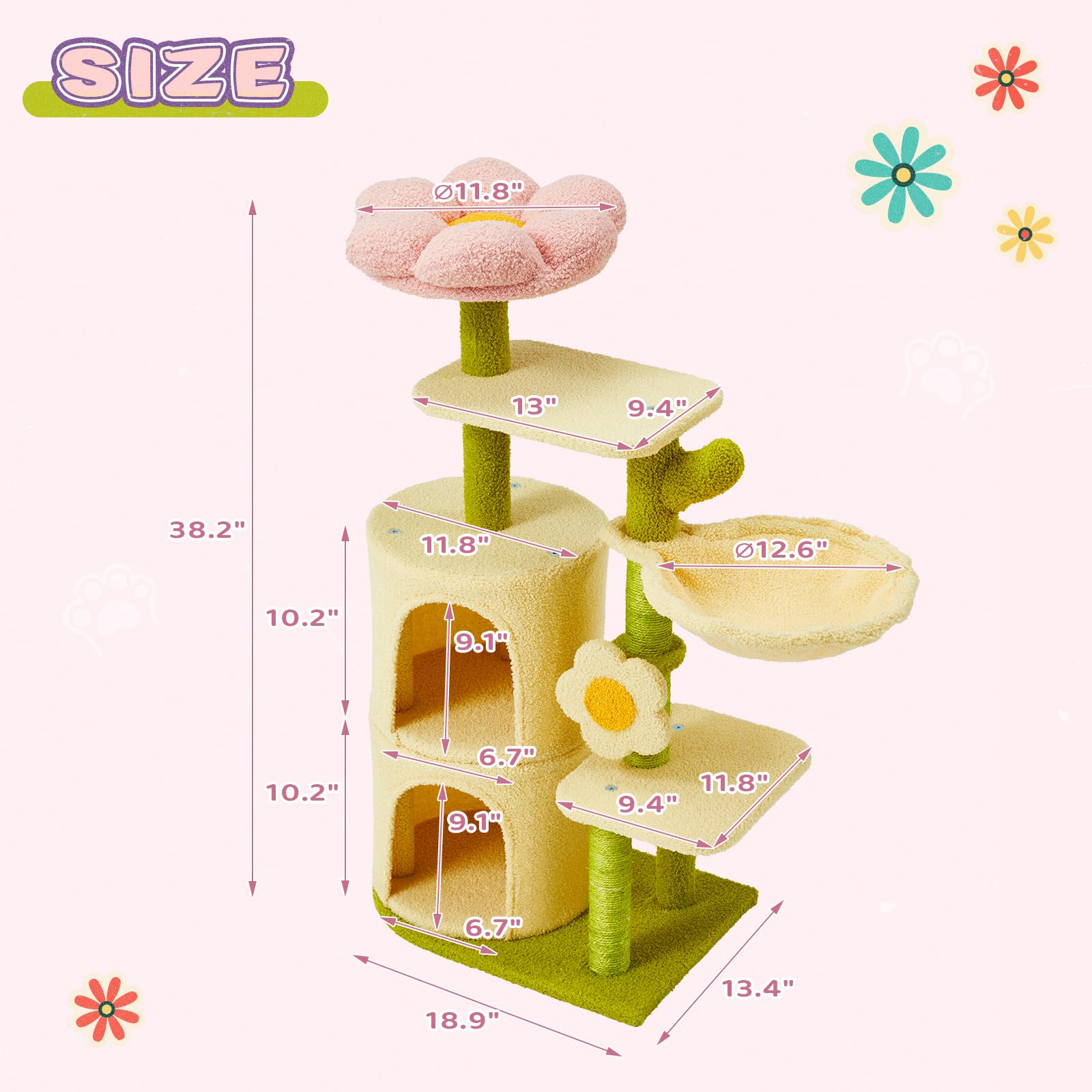Erinnyees torre-gato-38-2-pulgadas: estructura de varias alturas para explorar