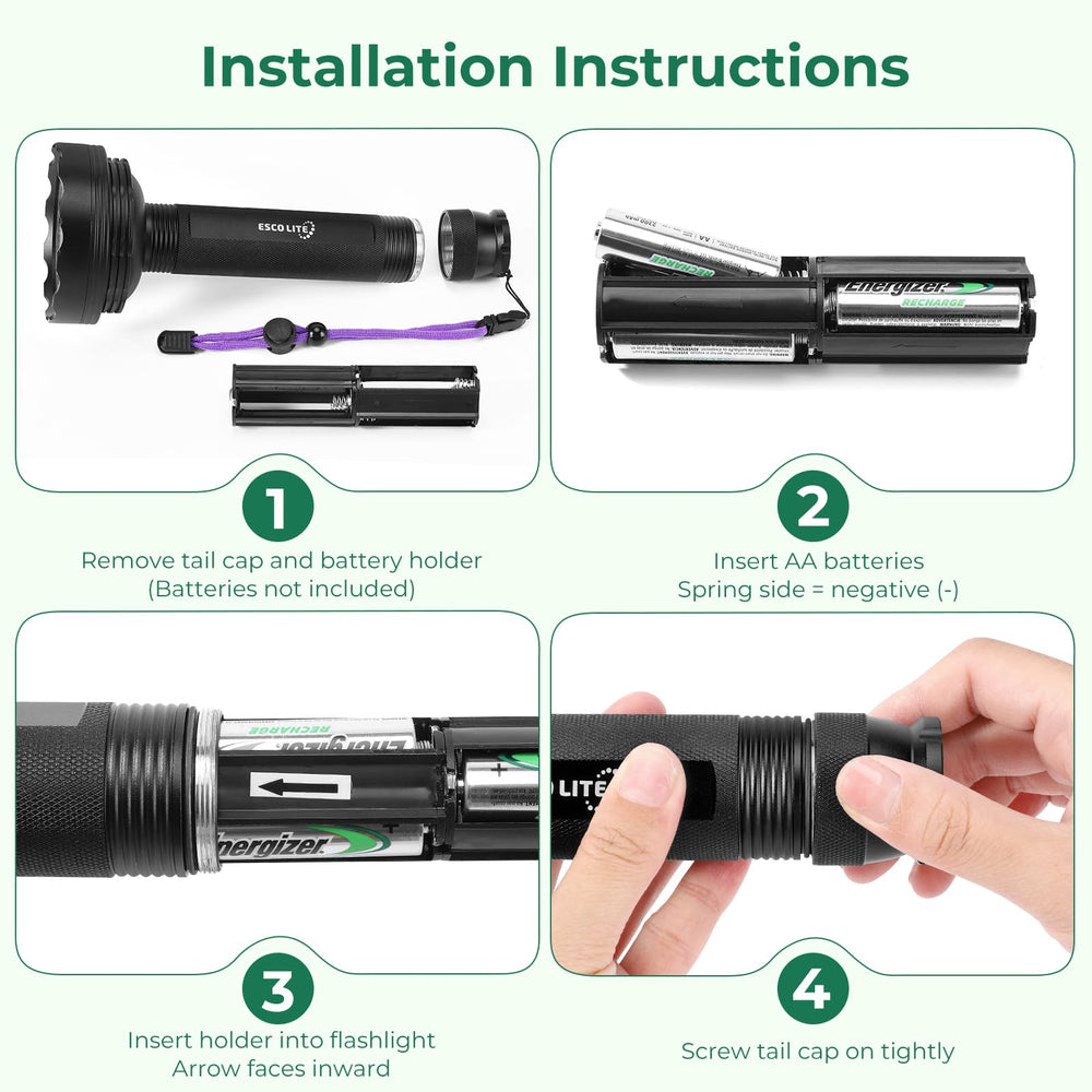 Diseño ligero y antideslizante de ESCO LITE UV para exploraciones al aire libre.