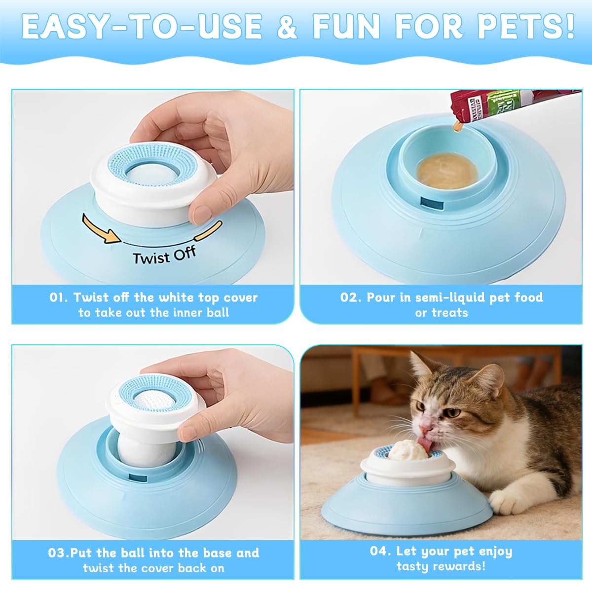 Juguete de enriquecimiento suave para perros y gatos con la esfera lamer.