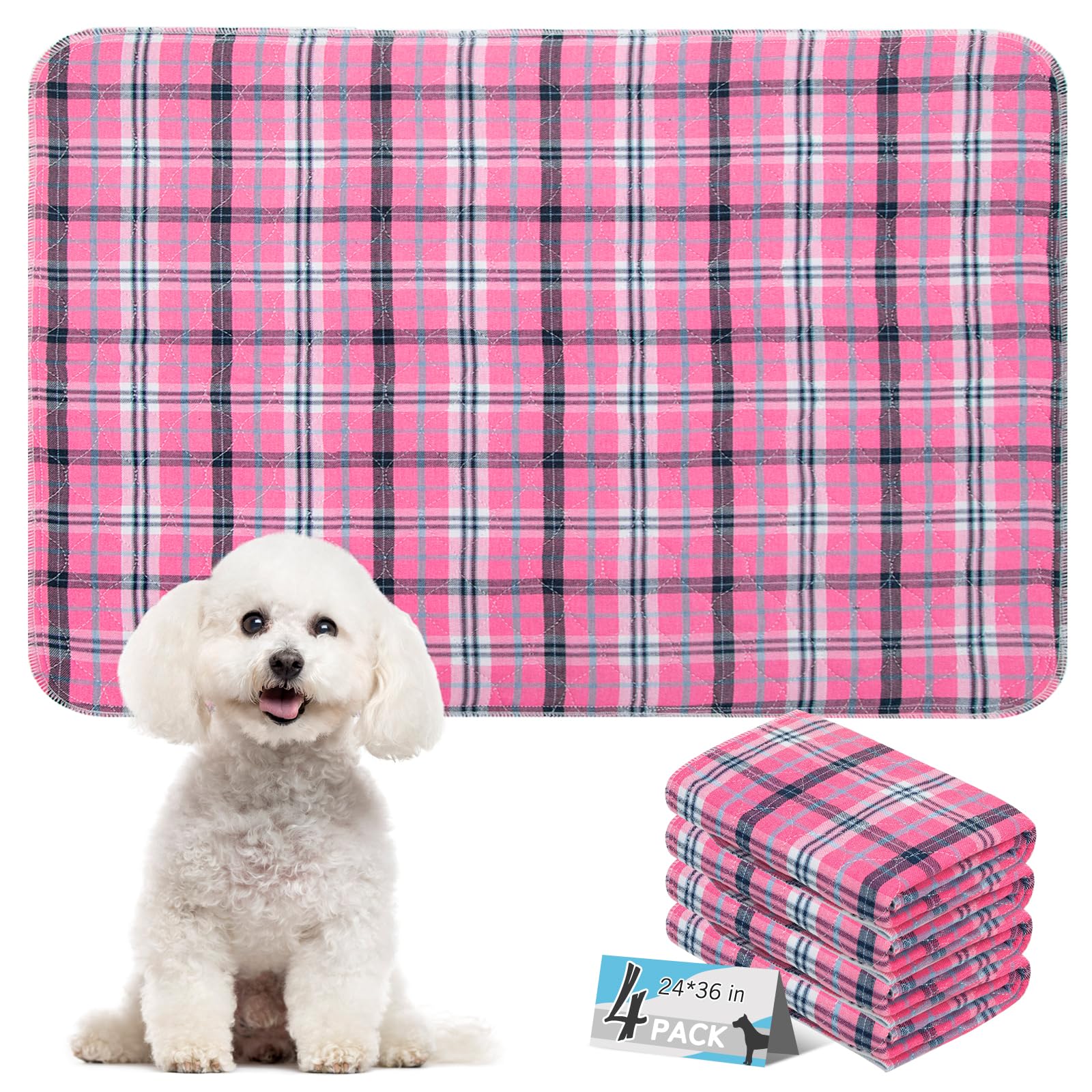 Almohadilla lavable ESGPET rosa a cuadros para entrenamiento suave.