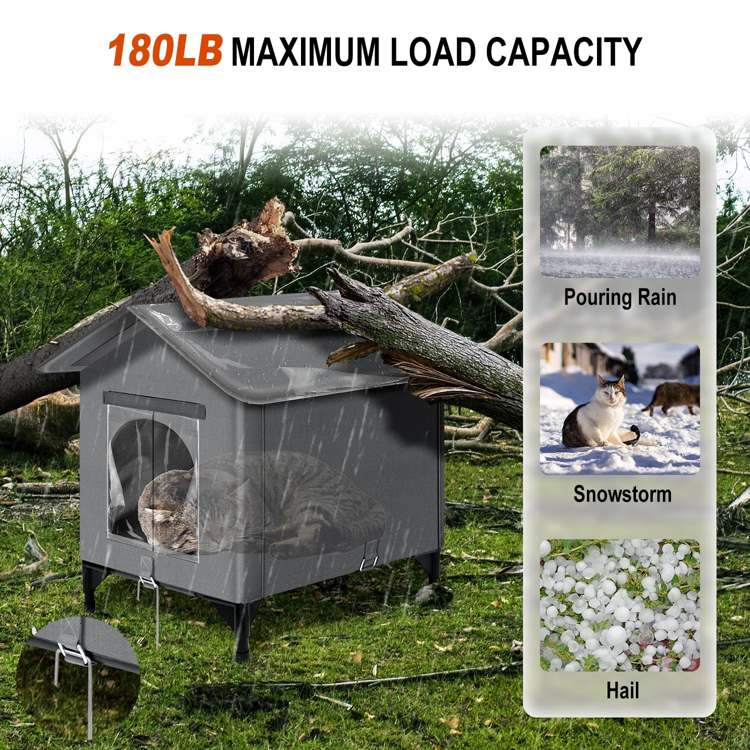 Esnendir casa-gato techo impermeable: protección contra lluvia y viento