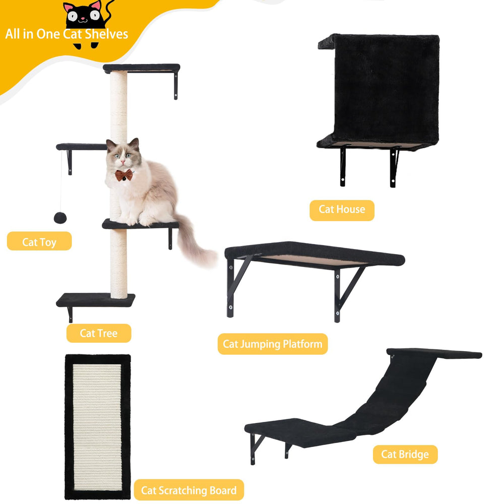 Esotte estantería para gatos con soportes triangulares estables.