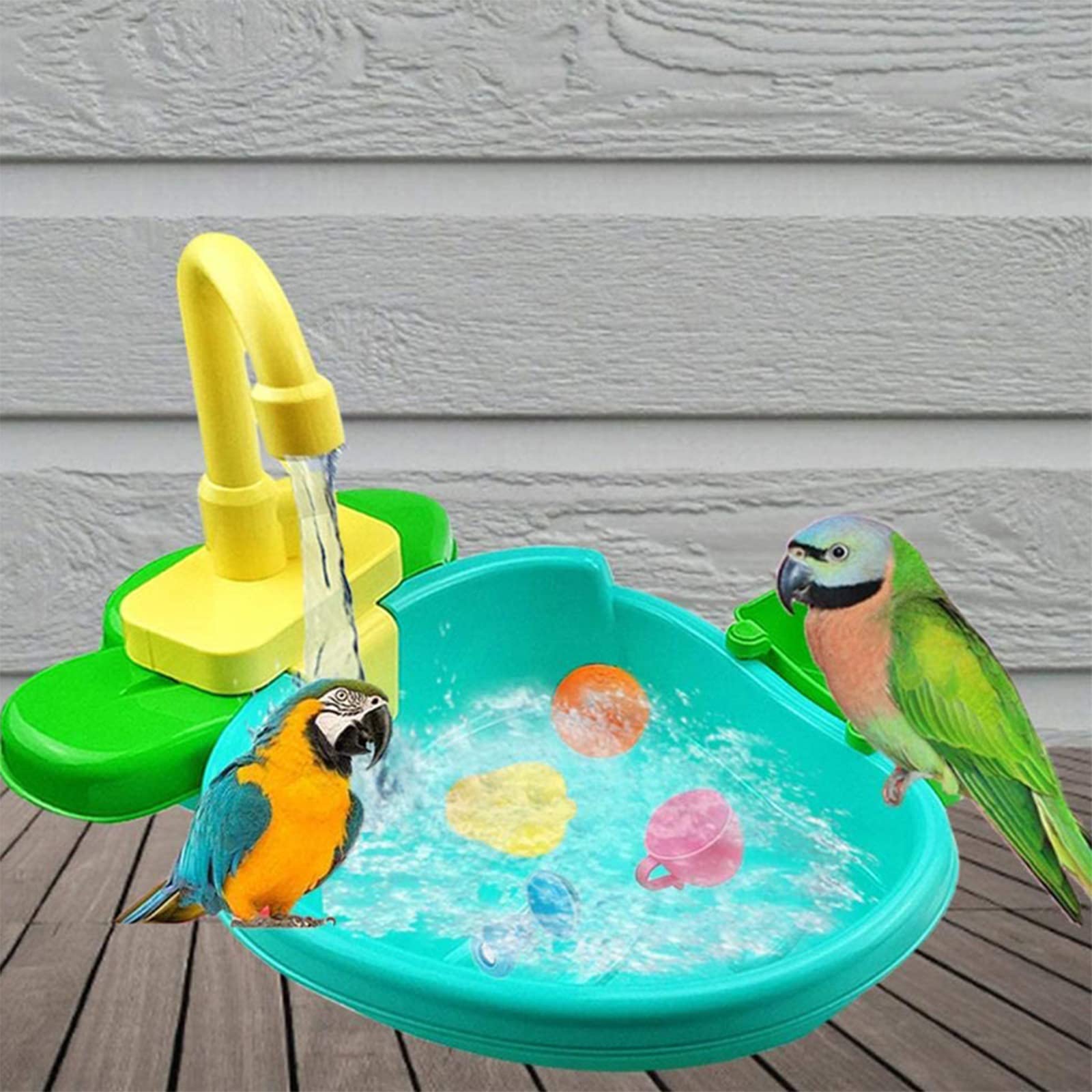 ESSGUO accesorio de baño para loros, juego y cuidado en una pieza