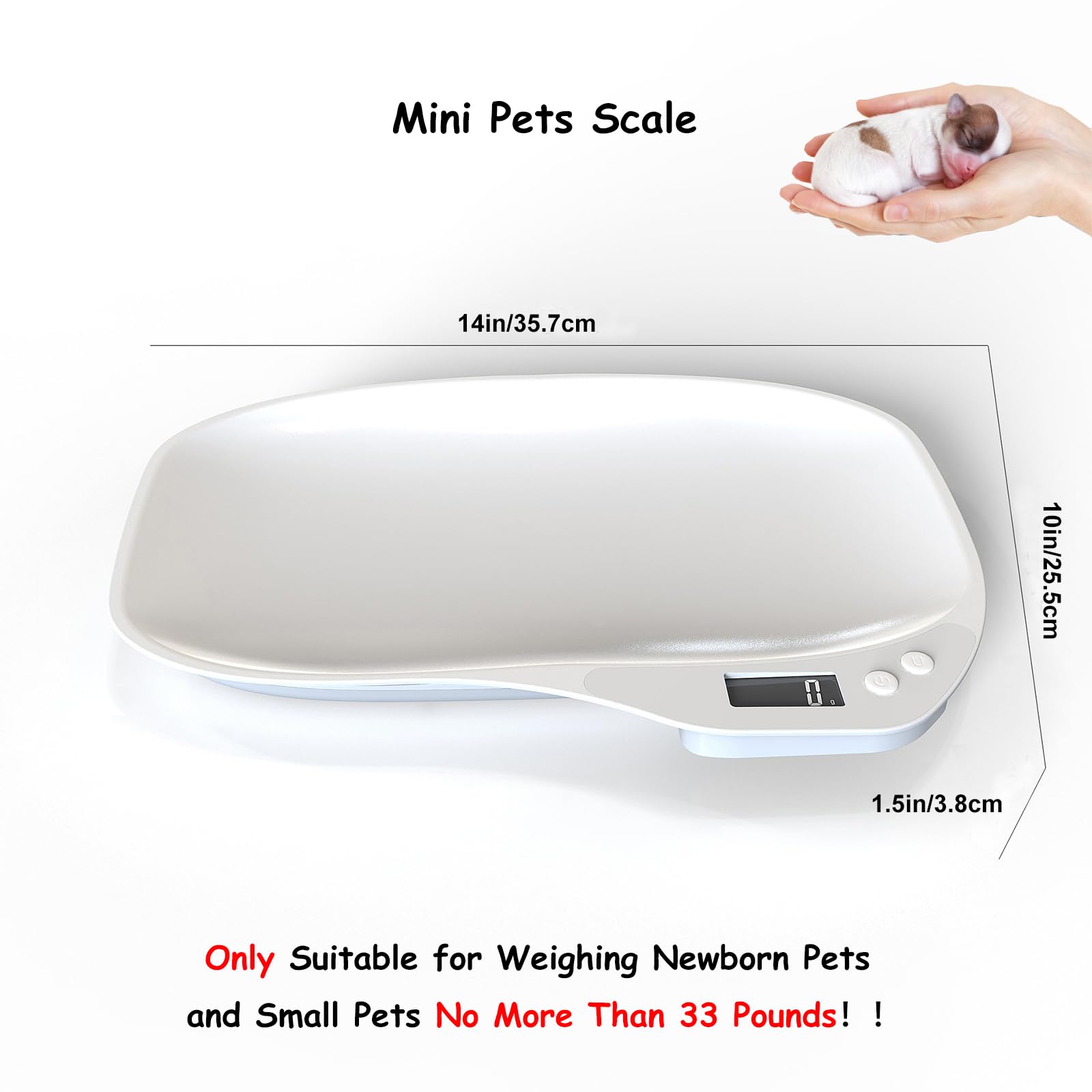 ESSGUO balanza digital para cachorros y gatitos, lectura rápida y precisa.