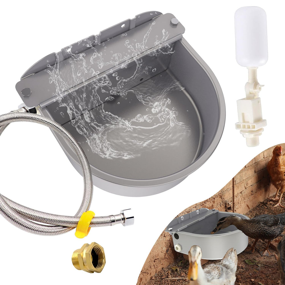 Essilnn dispensador de agua automático en acero inoxidable, ideal para mascotas y ganado.