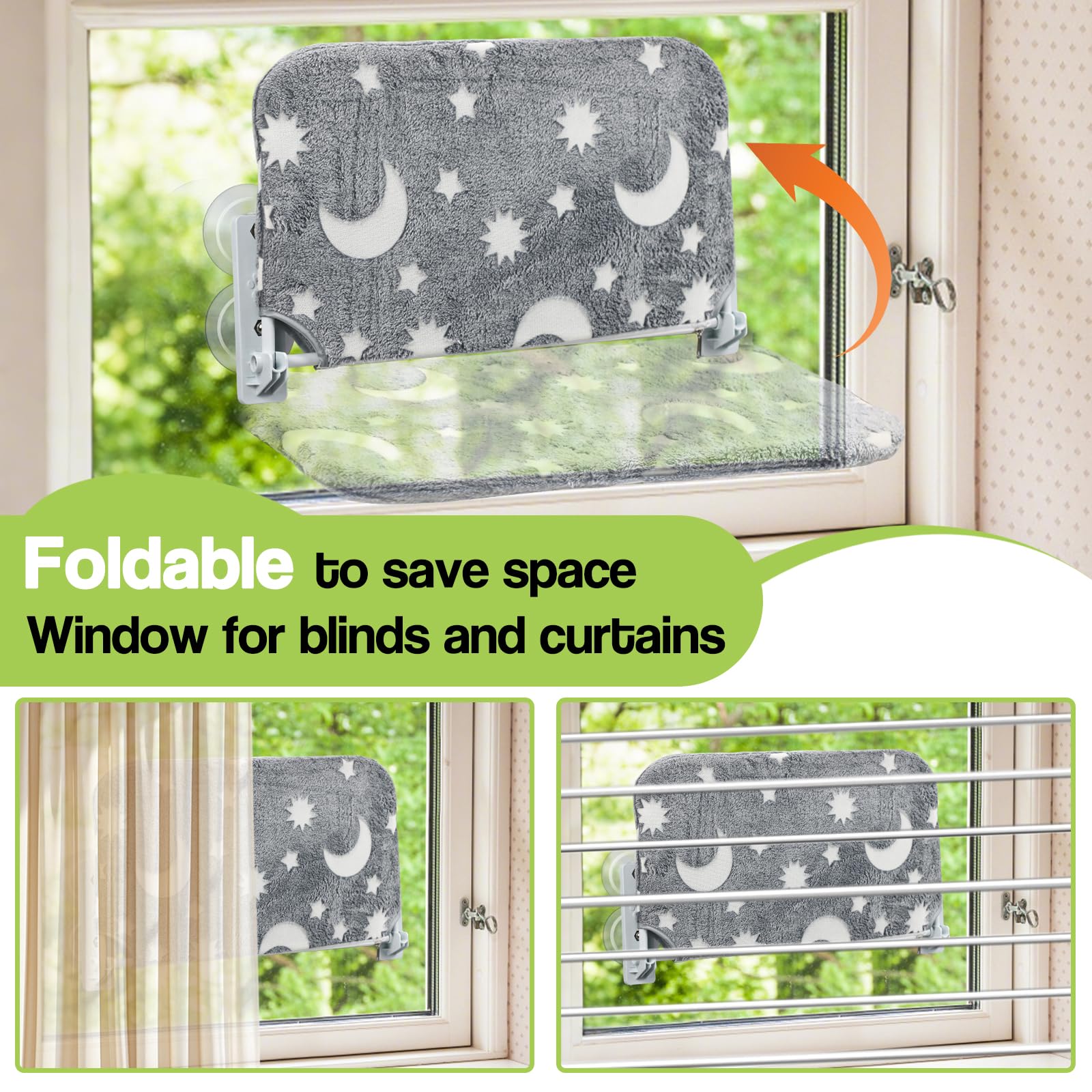 Essovee hamaca-ventana con luz nocturna, ideal para observar el exterior.