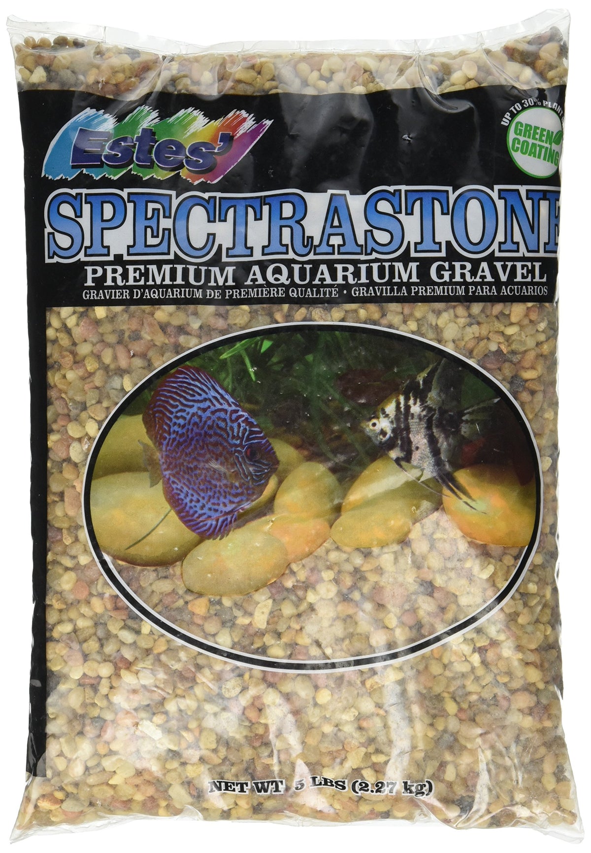 Estes Spectrastone Arroyo Superficial Regular, primer plano para acuario, mejora estética y seguridad.