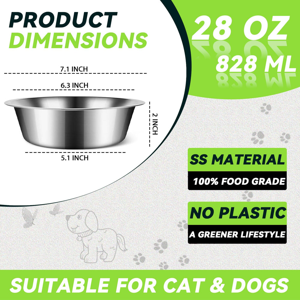 Conjunto Estleys de 6 cuencos para perro en acero inoxidable, ahorro de espacio.