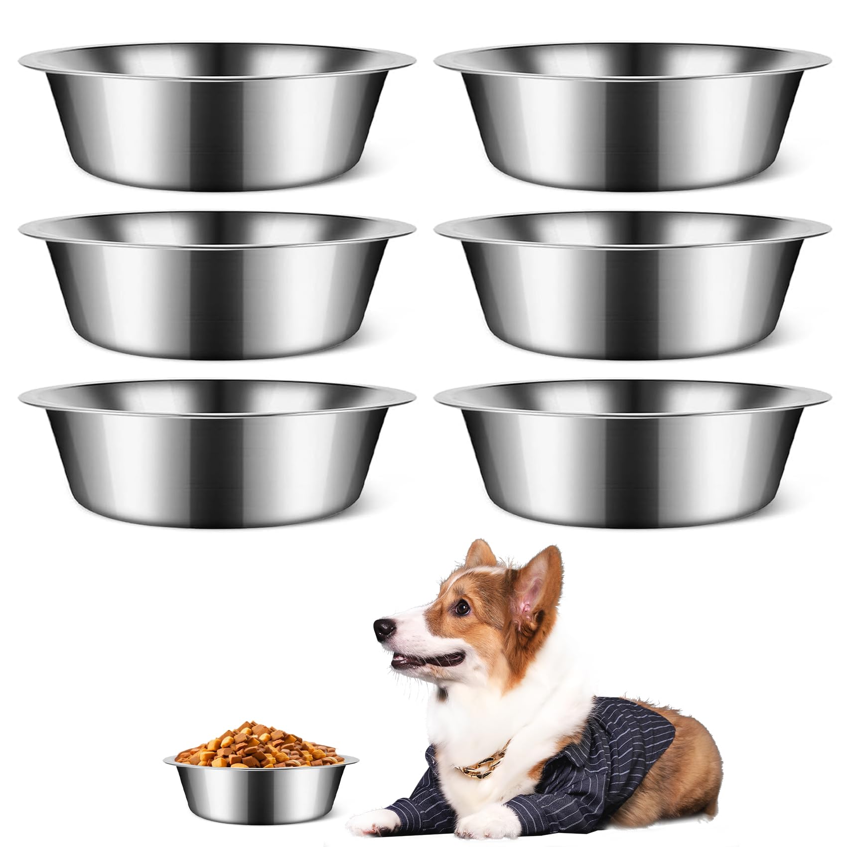 Estleys plato para perro en acero inoxidable, diámetro 18 cm, ideal para comida diaria.