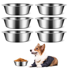 Estleys plato para perro en acero inoxidable, diámetro 18 cm, ideal para comida diaria.
