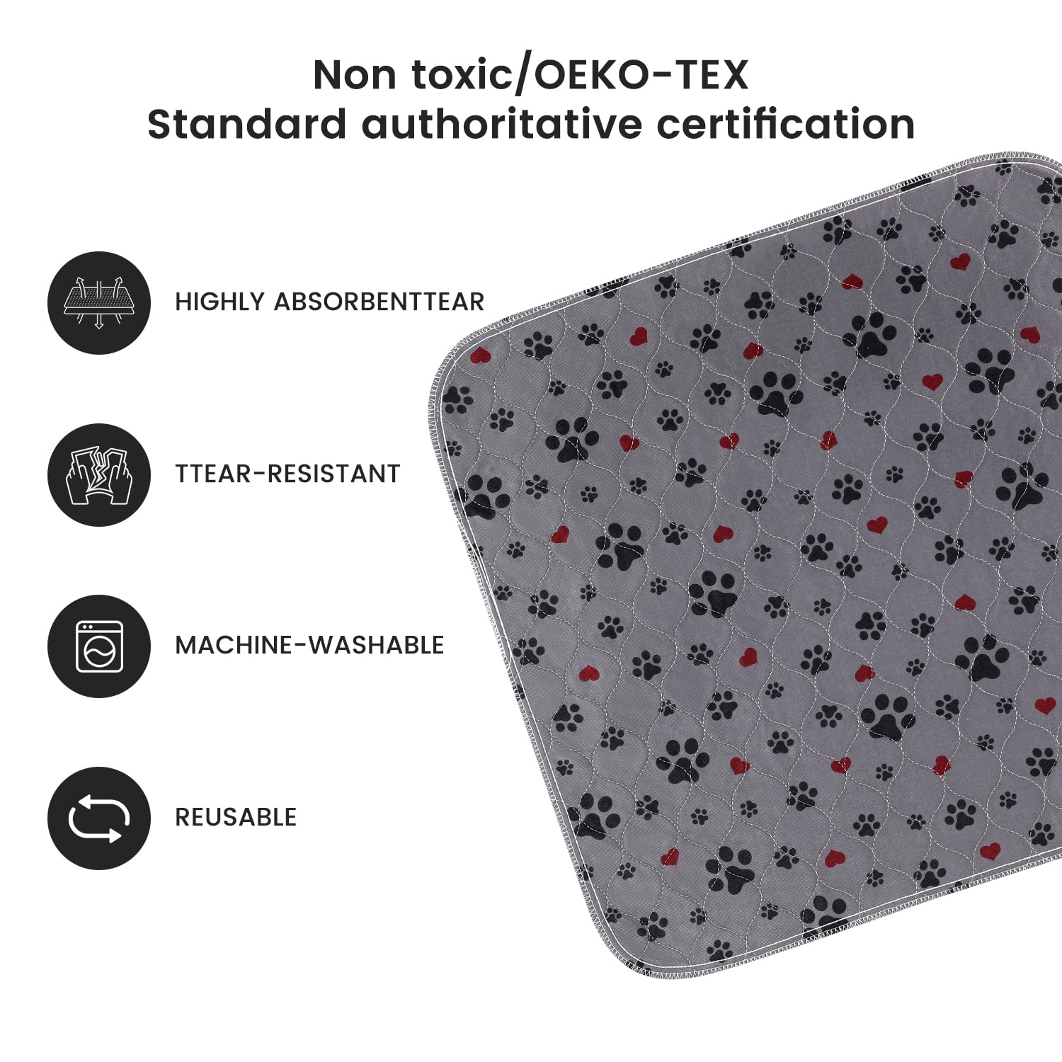 Eswin 4 capas absorbentes para perros, alta absorción y uso repetido.