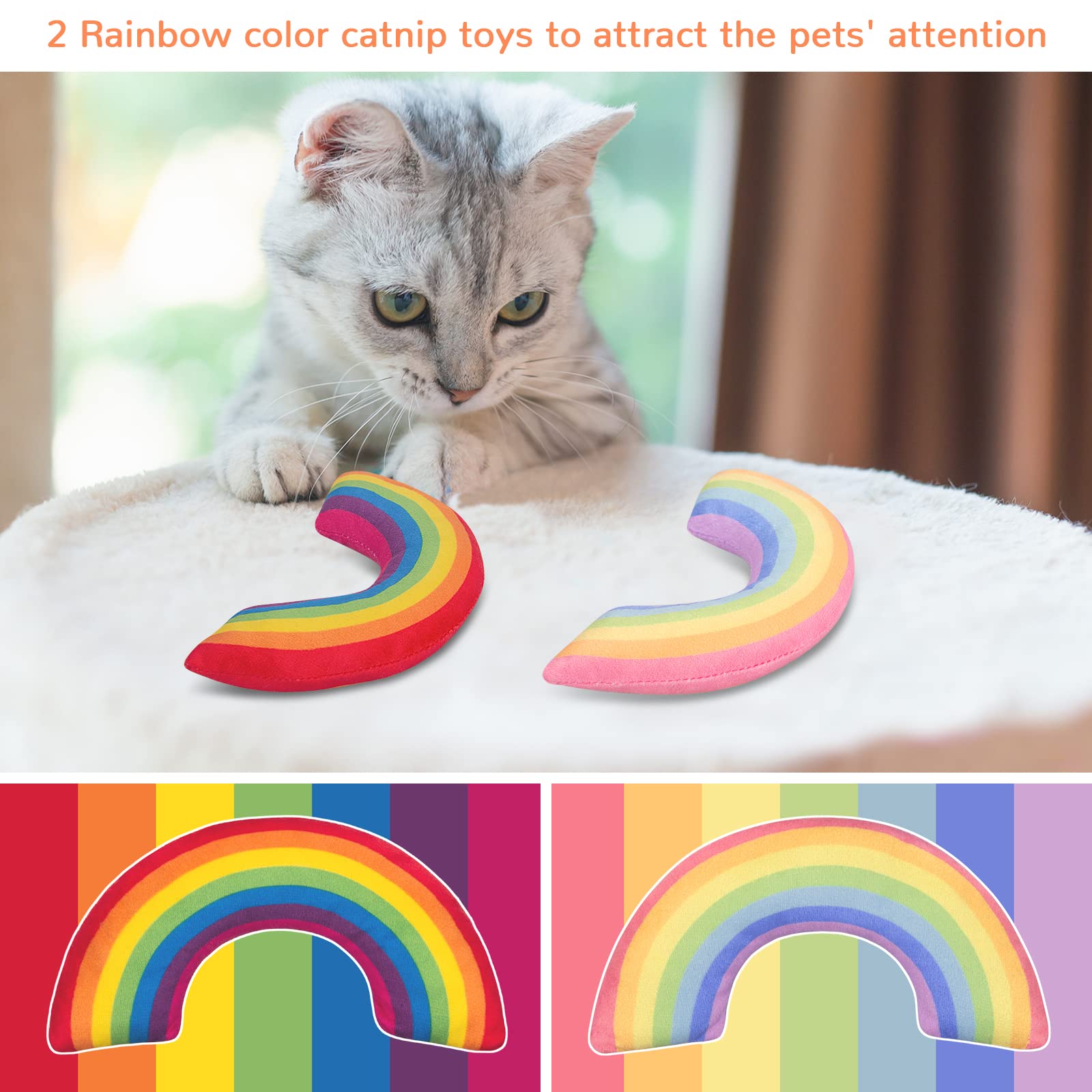 ETEKYER Regalo para gatos arcoíris, perfecto para sorprender.