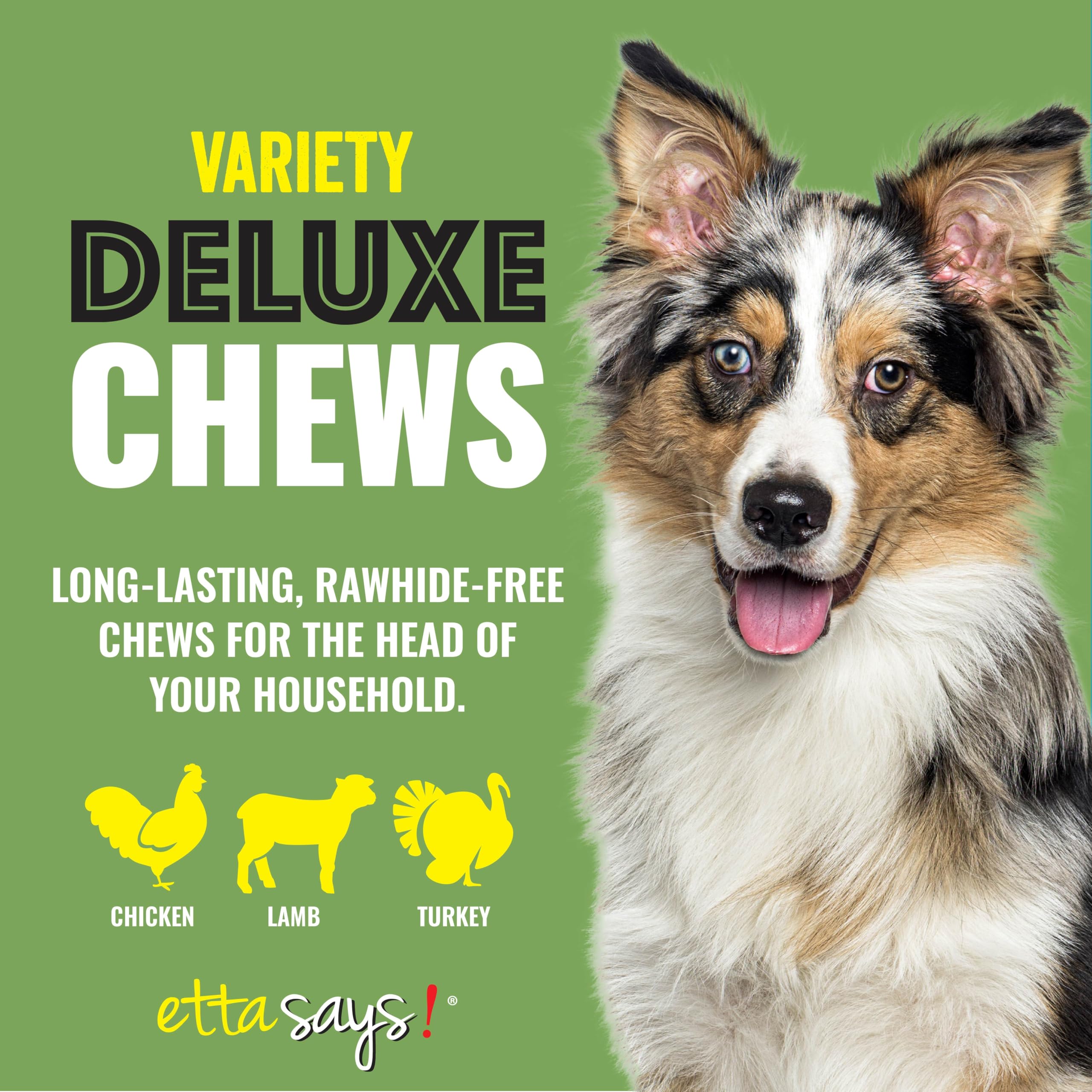 et­ta says! Deluxe Crunchy Dog Chews textura crujiente para momentos de juego y recompensa