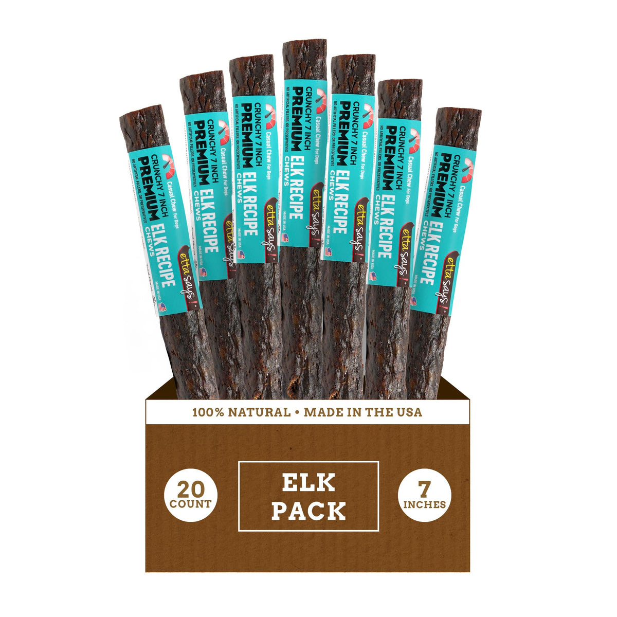 etta says! Golosinas de alce de 7 pulgadas en empaque, premio perfecto para entrenamiento