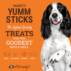 etta says! Yumm Sticks Paquetes individuales, fácil de guardar tras cada mordisco.