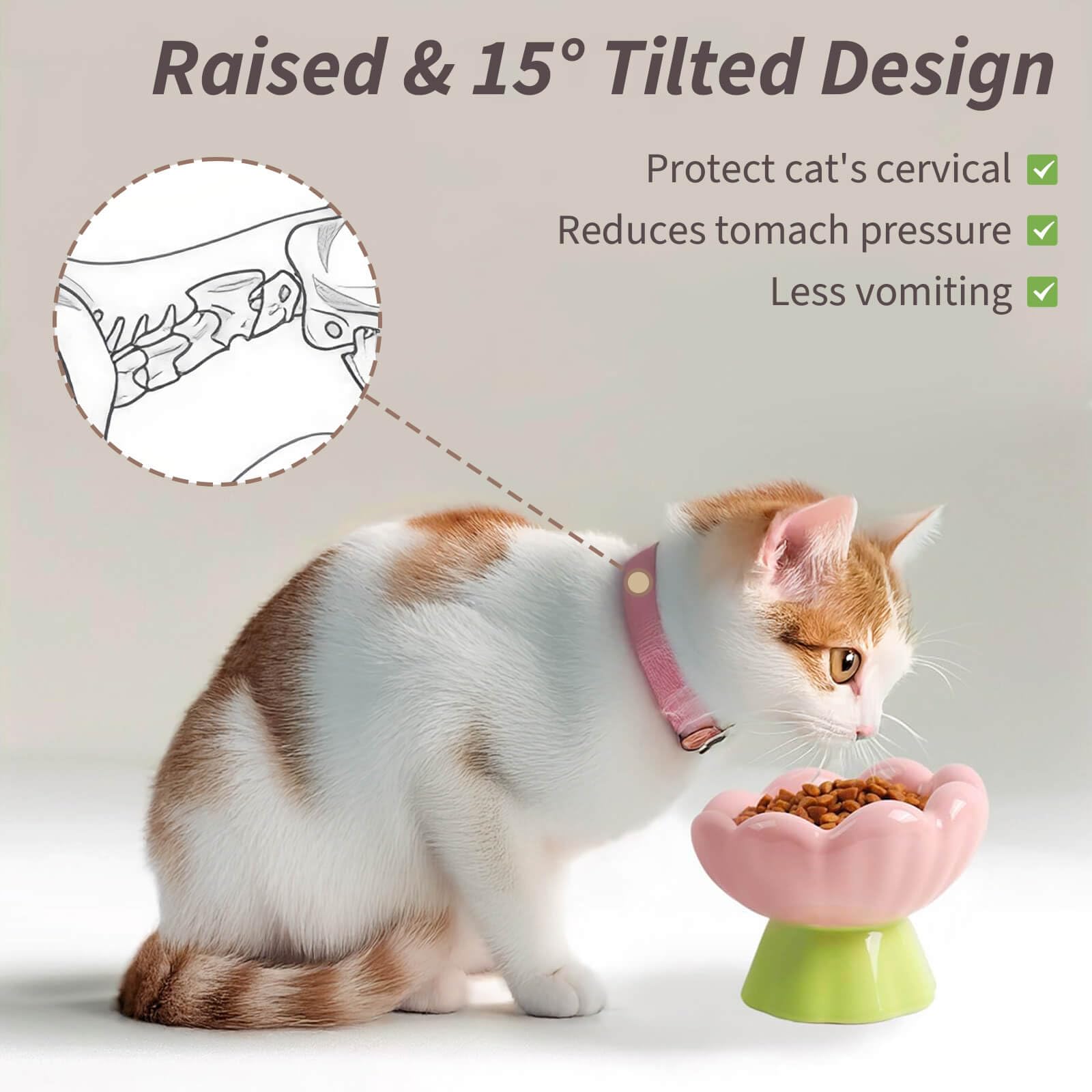 Tazón EubooTree con ergonomía inclinación de 15 grados para postura natural.