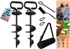Eurmax ancla-perro-tie-out-tres-cierres: seguridad exterior para perros grandes.