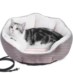 Cama caliente para gatos redonda de EursurePet, diseño suave y cómodo para el descanso.