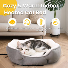 Cama caliente para perros pequeños redonda de EursurePet, apta para interiores.