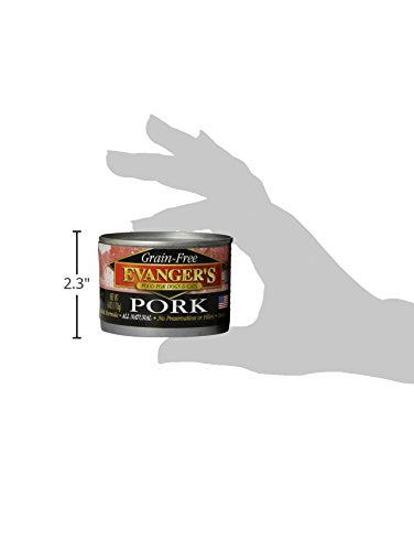 Evanger's Complements cerdo sin granos, envase libre de BPA para mascotas responsables.