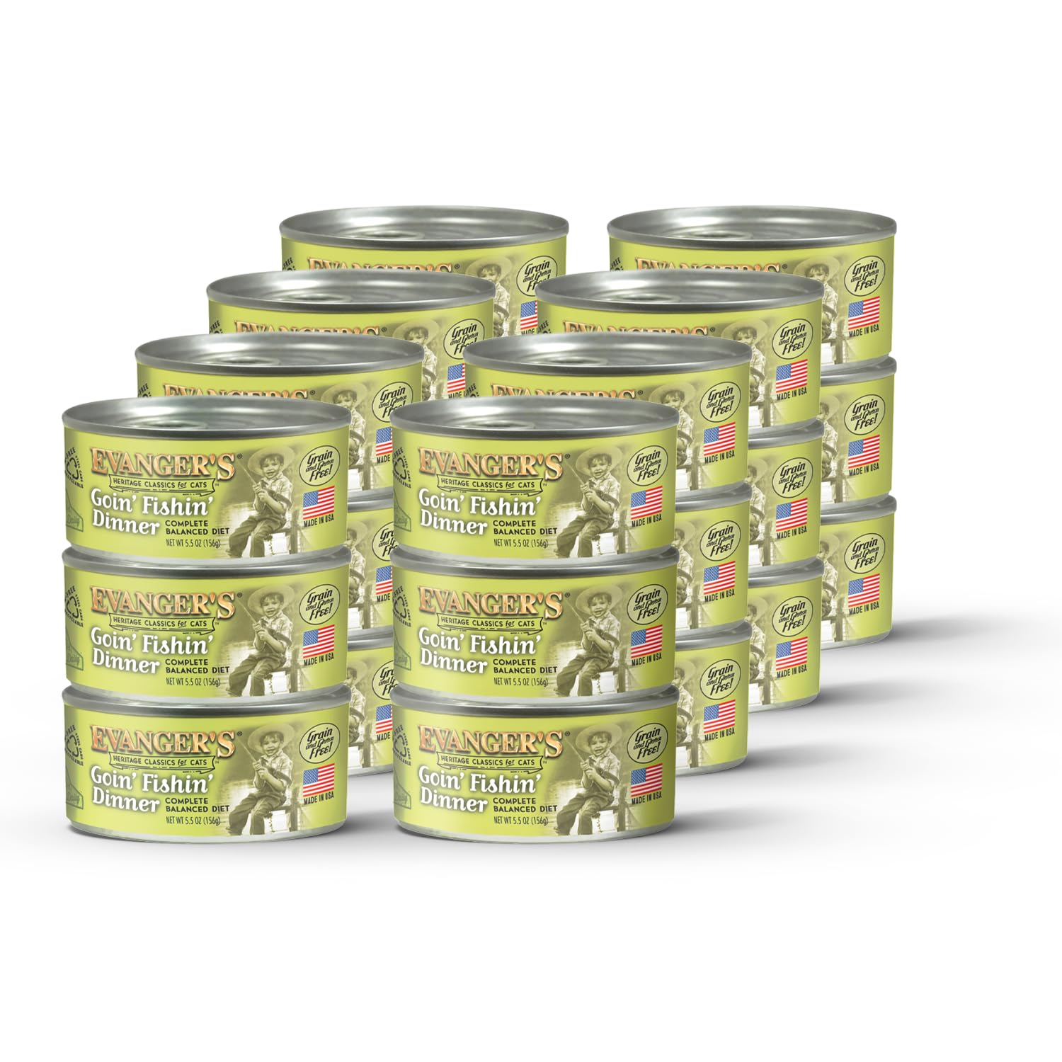 Evanger's Goin’ Fishin’ Dinner en lata de 5.5 oz, ideal para gatos sensibles