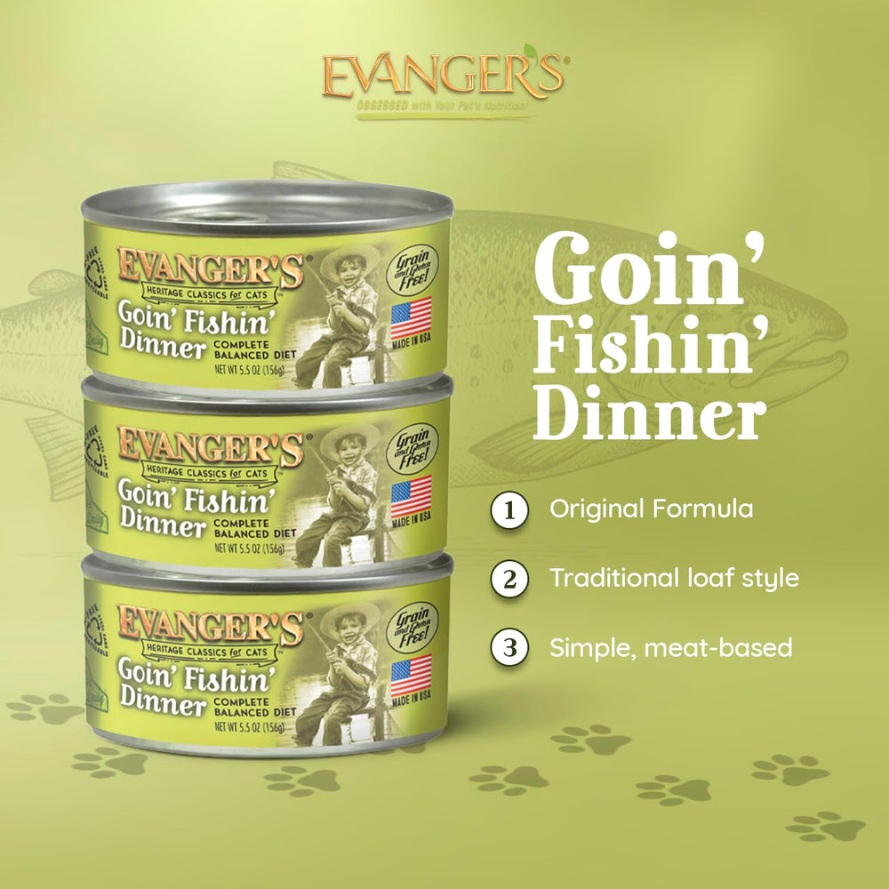 Textura loaf suave de Evanger's Goin’ Fishin’ Dinner facilita porciones