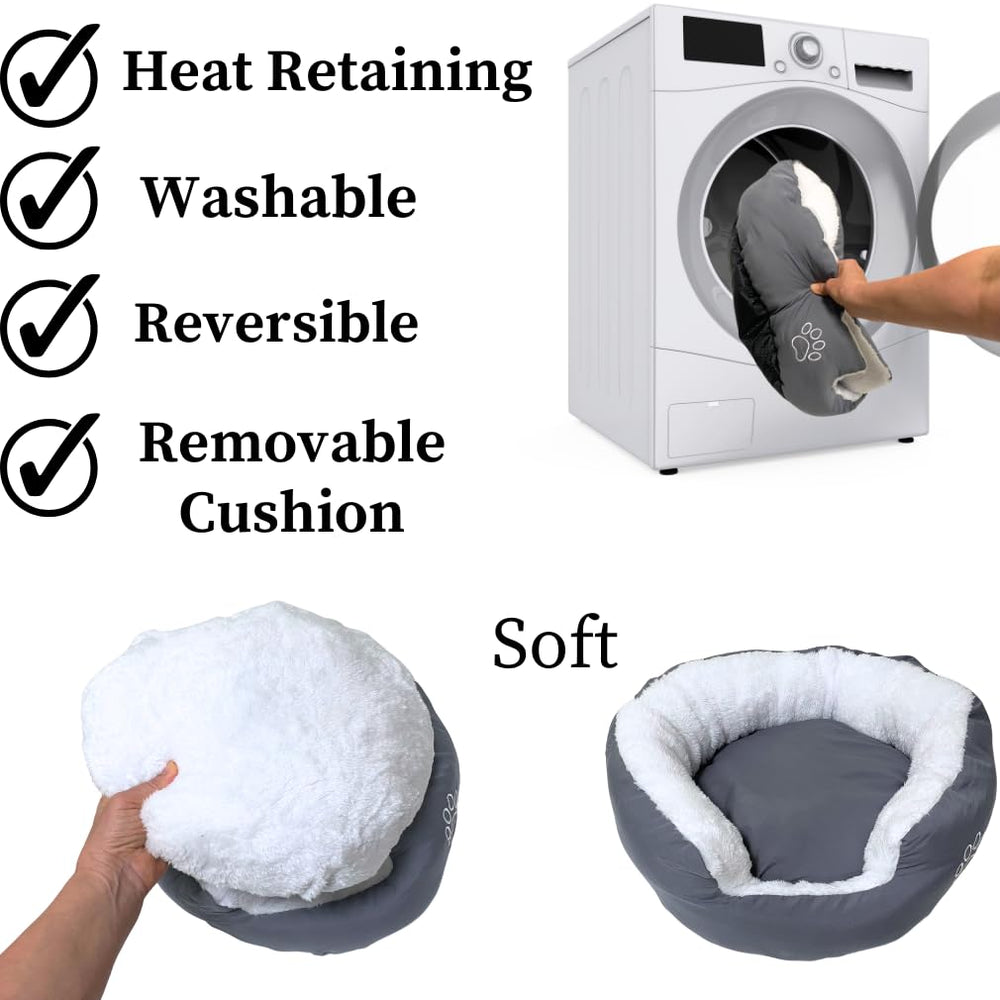 Cama Evelots donut gris diseño elegante y cómodo para el hogar