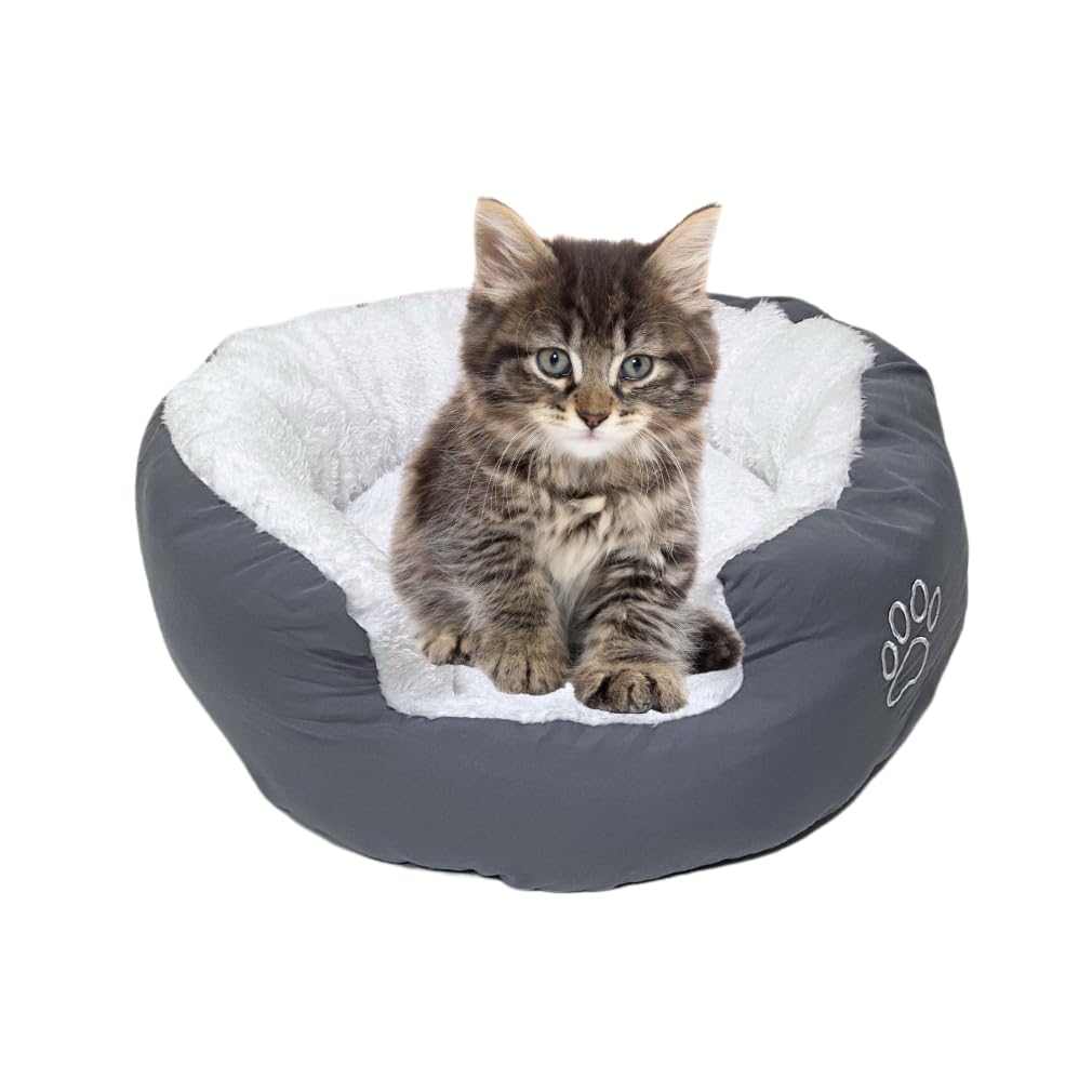 Perspectiva general de la cama Evelots donut apta para gatos y perros pequeños