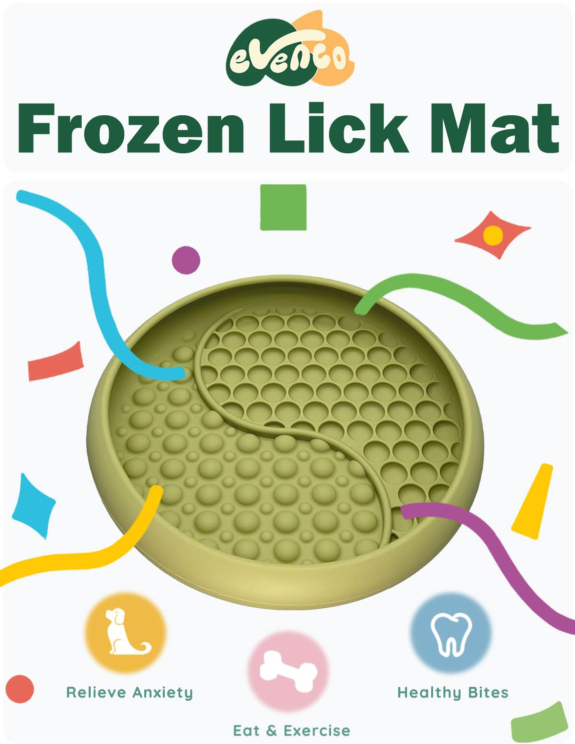 Evenco Lick Mat con textura estimulante para lamido calmante.