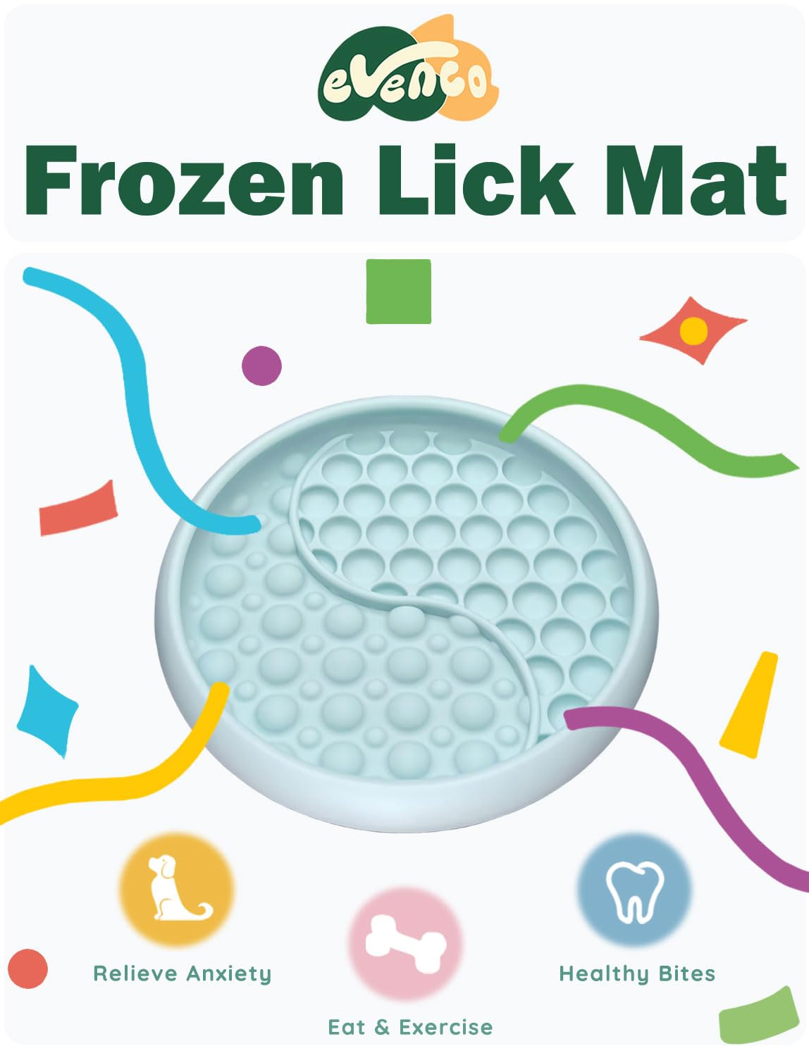 Evenco Lick Mat para perros: ventosas múltiples para fijación estable.