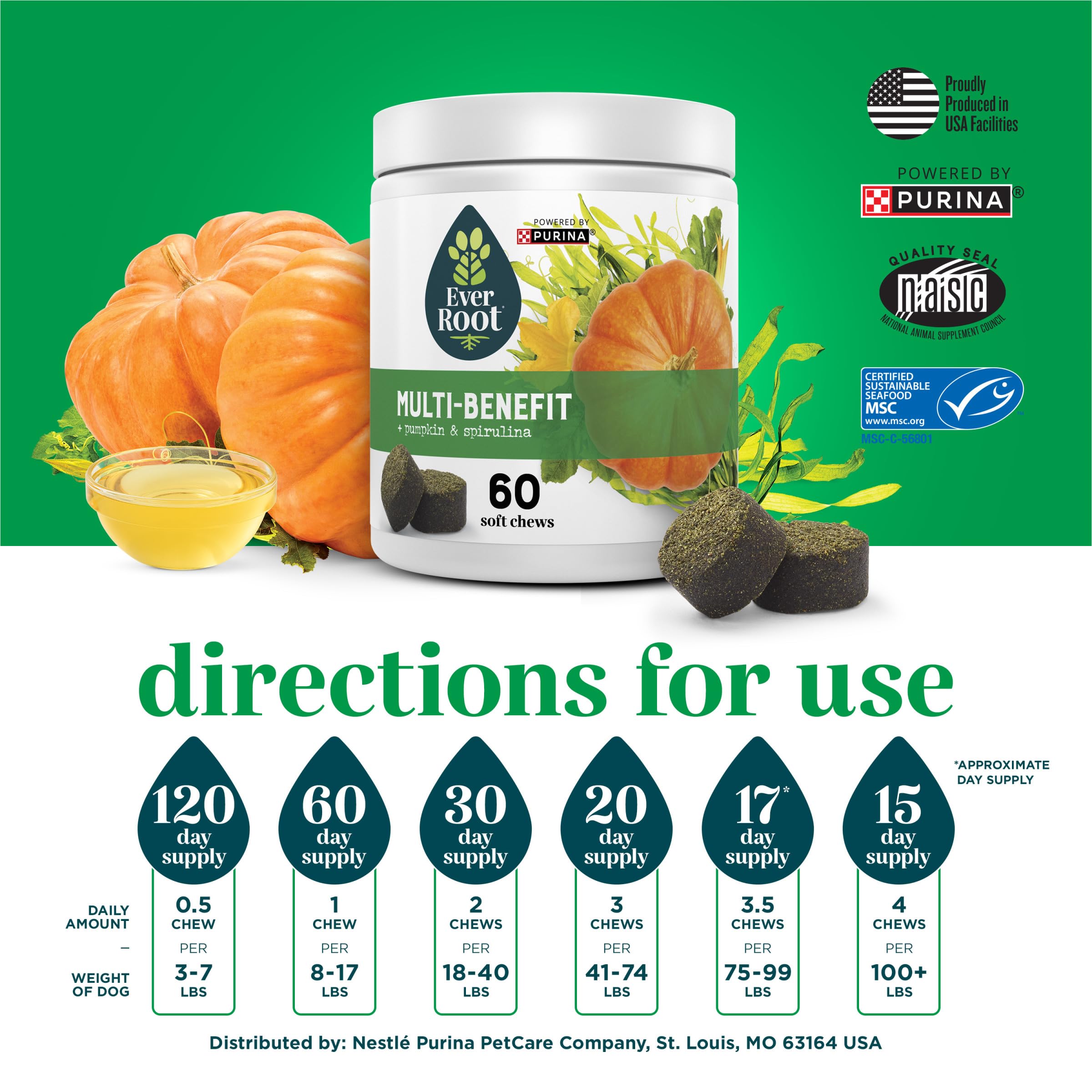 EverRoot etiqueta con trazabilidad, ingredientes de calidad para perros
