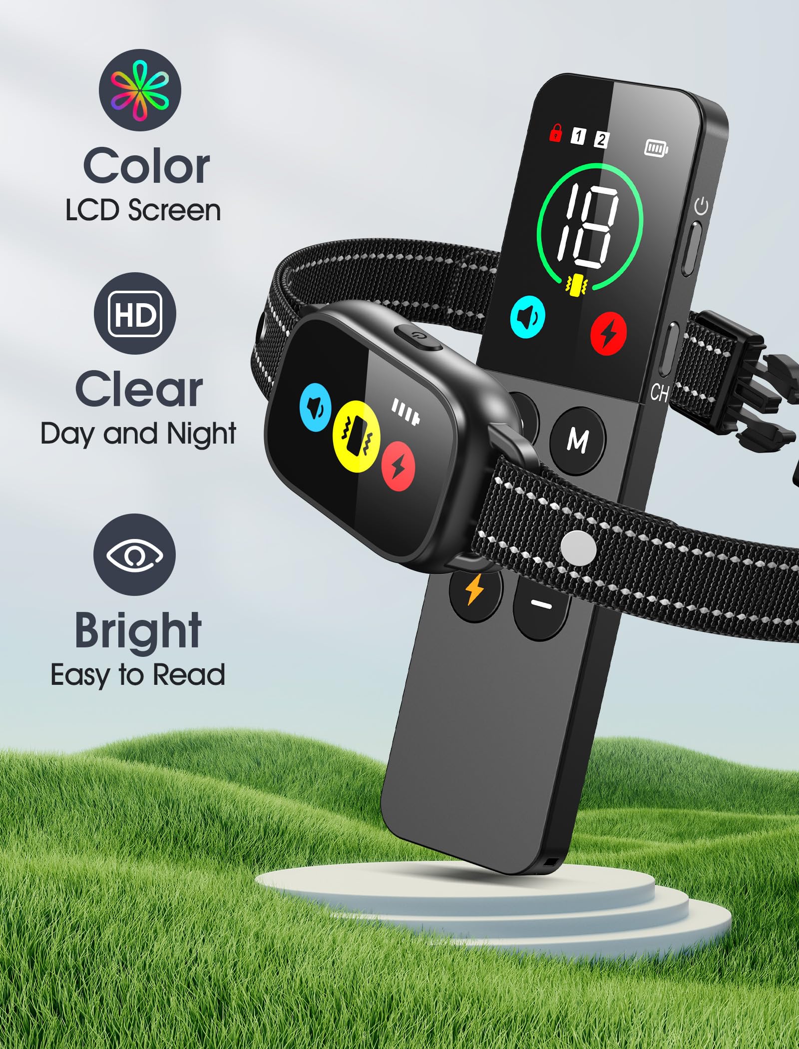 Evuime indicadores de entrenamiento visibles en el collar para seguimiento del progreso