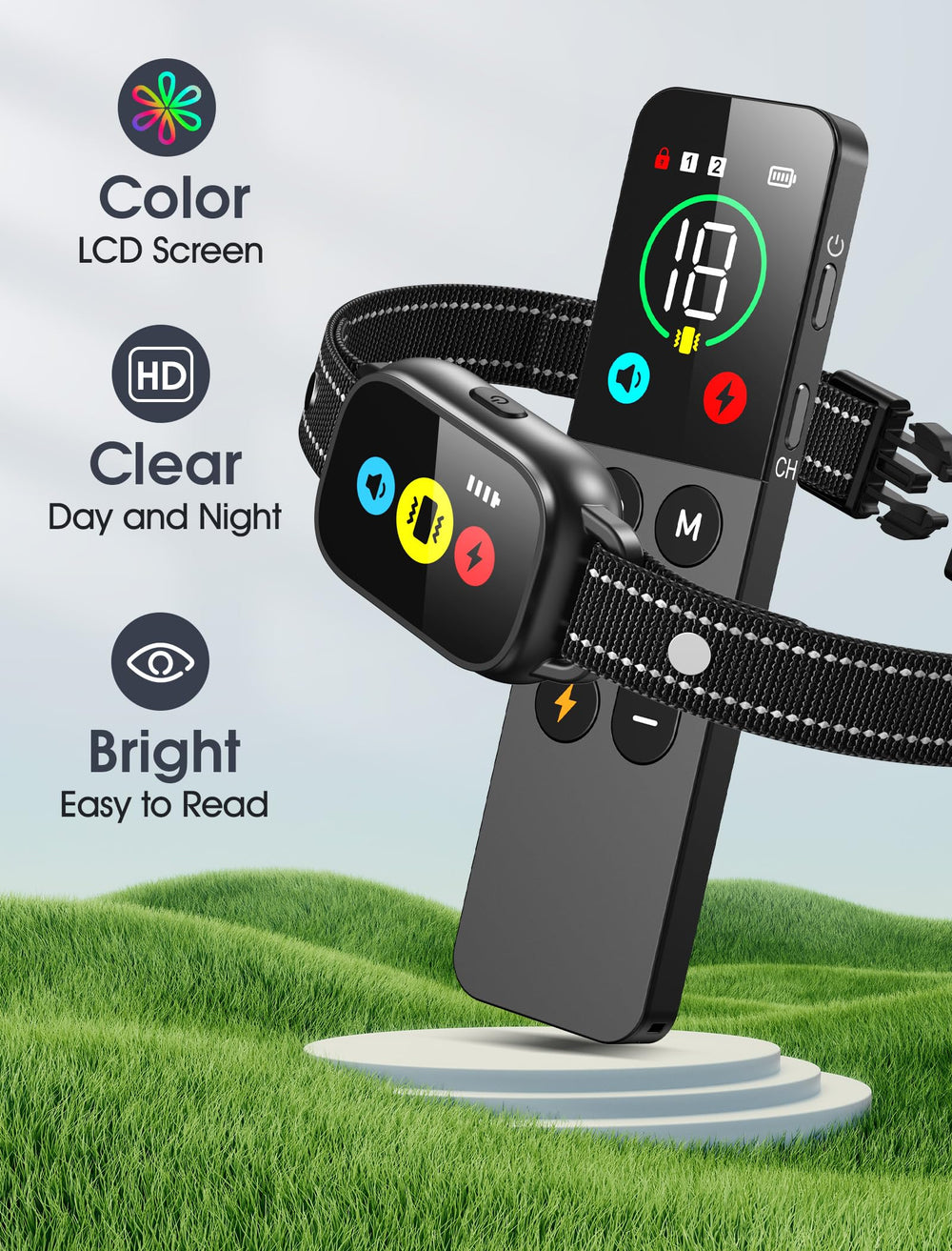 Evuime indicadores de entrenamiento visibles en el collar para seguimiento del progreso
