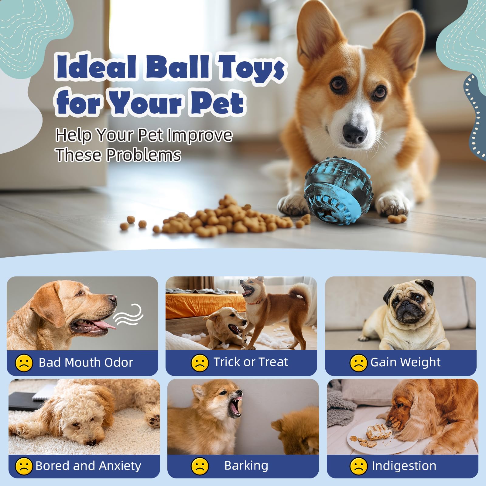 Juguete de texturas dentales para perros de Ewalkor.